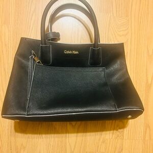 Calvin Klein Black Satchel with Structured Design